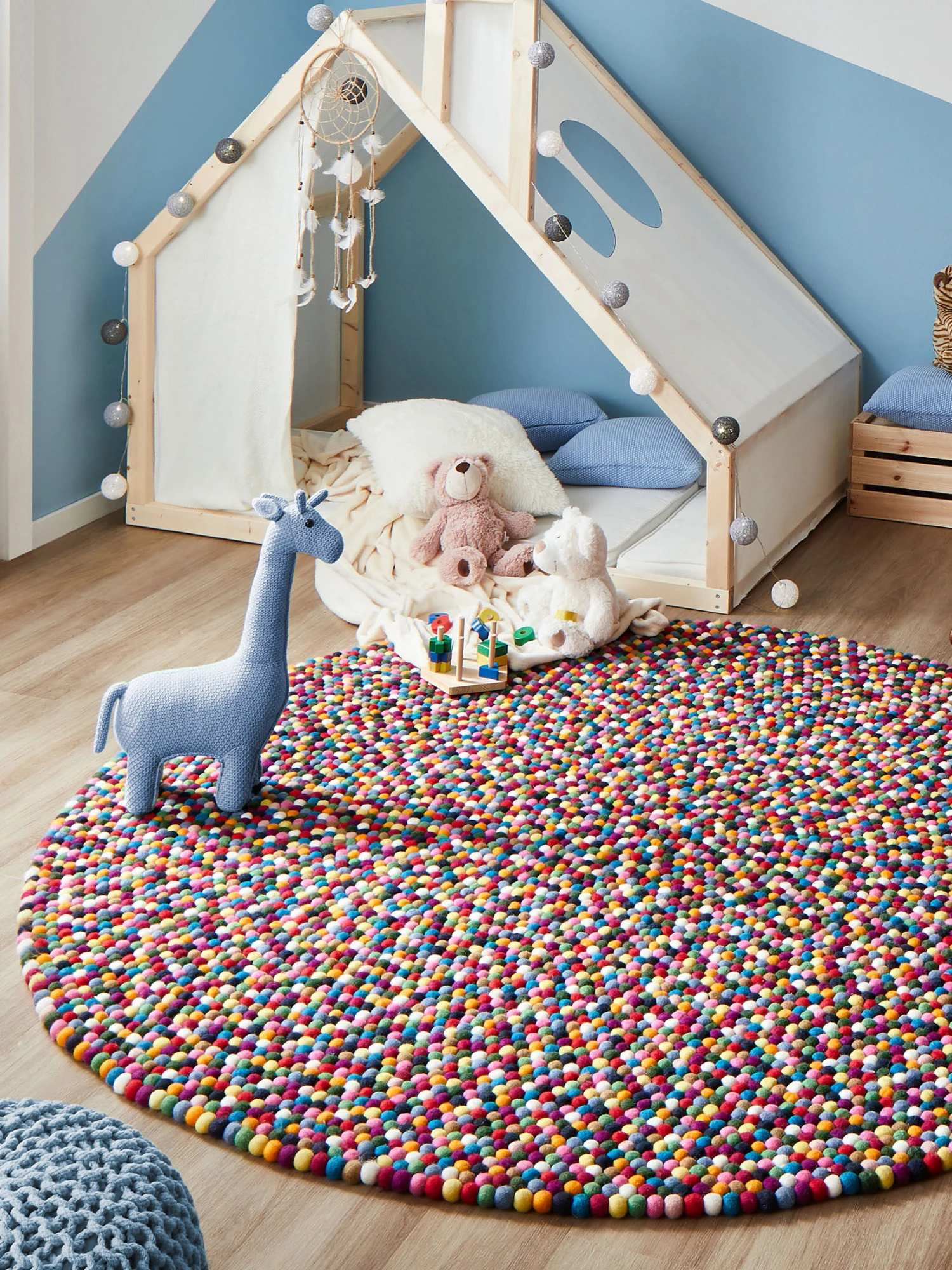 Filzkugel-Teppich, Multicolor 2 Filzkugel-Teppich, Multicolor – Bild 2