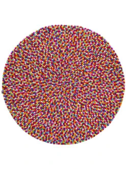 Filzkugel-Teppich, Multicolor 7 Filzkugel-Teppich, Multicolor -Häuser Lieferungen Verkauf Arica Filzkugelteppich mehrfarbig rund pla