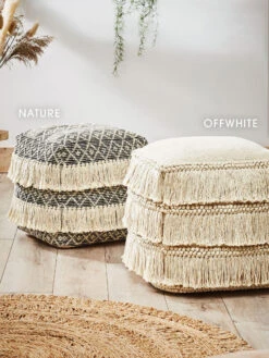 Pouf, Nature -Häuser Lieferungen Verkauf Calanda Pouf Nature Offwhite 40x40 mil2