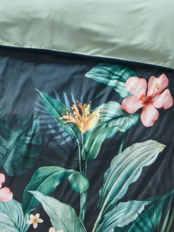 Renforcé-Bettwäsche, Dunkelgrün -Häuser Lieferungen Verkauf Cariba Bettwaesche Gruen Dunkelgruen 135x200 lup