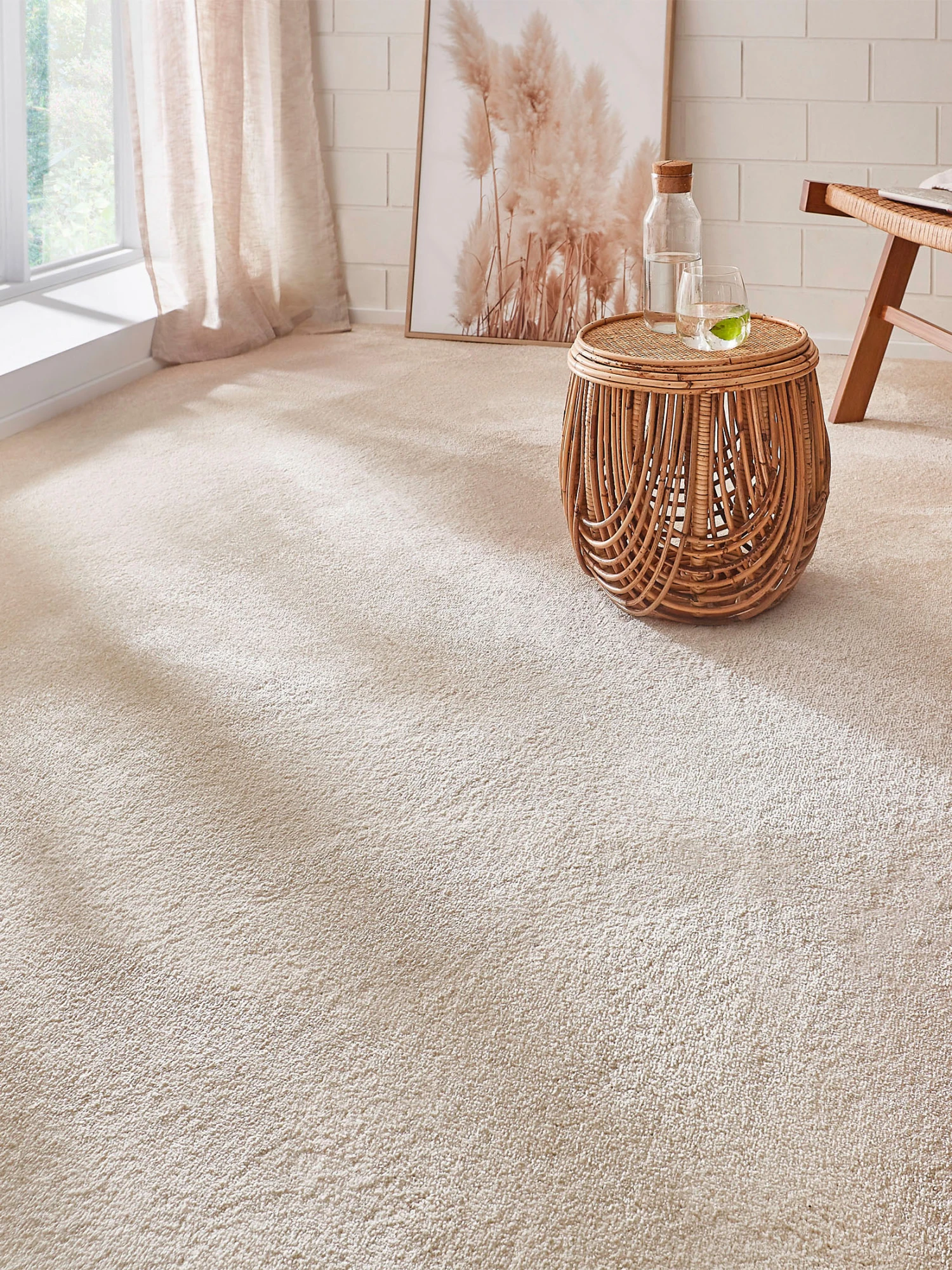 Velours-Teppichboden, Creme 35 1 Velours-Teppichboden, Creme 35