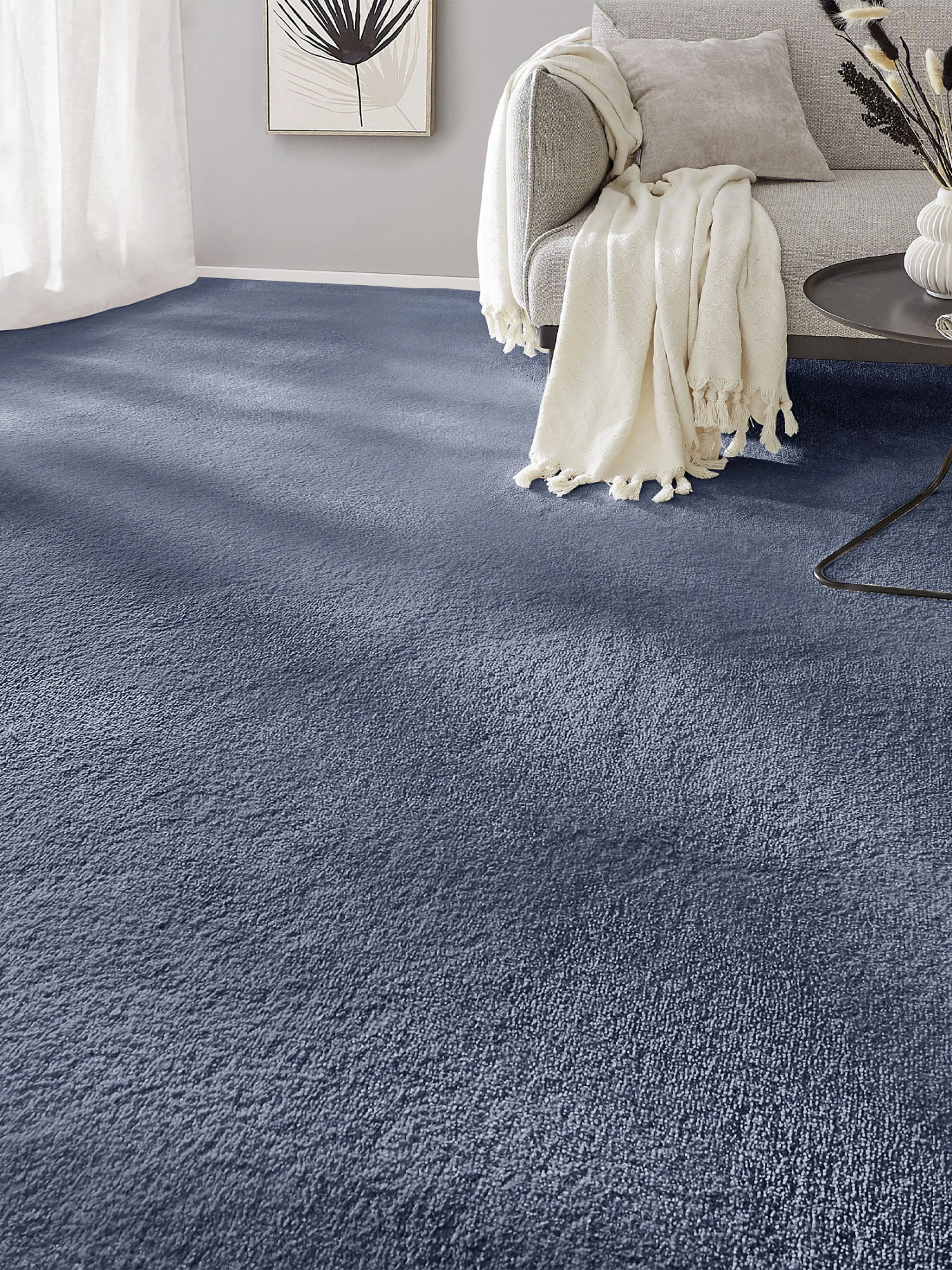 Velours-Teppichboden, Marine 74 1 Velours-Teppichboden, Marine 74