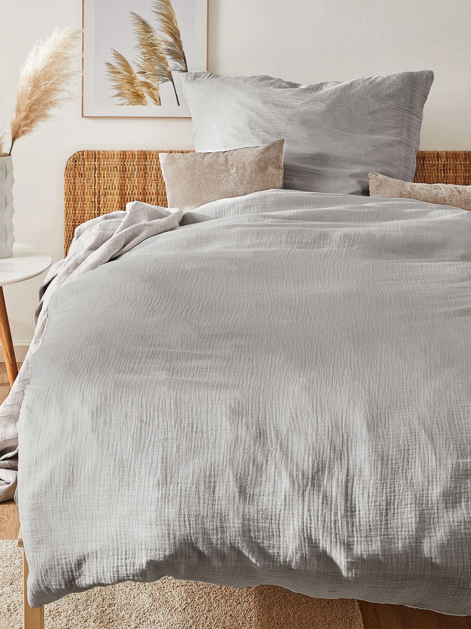 Musselin-Bettwäsche, Graphit 1 Musselin-Bettwäsche, Graphit