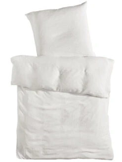 Musselin-Bettwäsche, Creme 6 Musselin-Bettwäsche, Creme -Häuser Lieferungen Verkauf Cloudy Bettwaesche Weiss Creme 135x200 pla2