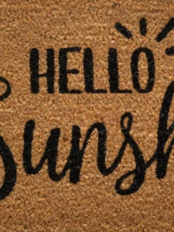 Fußmatte, Hello Sunshine -Häuser Lieferungen Verkauf Cochin Fussmatte Braun HelloSunshine 45x75 lup