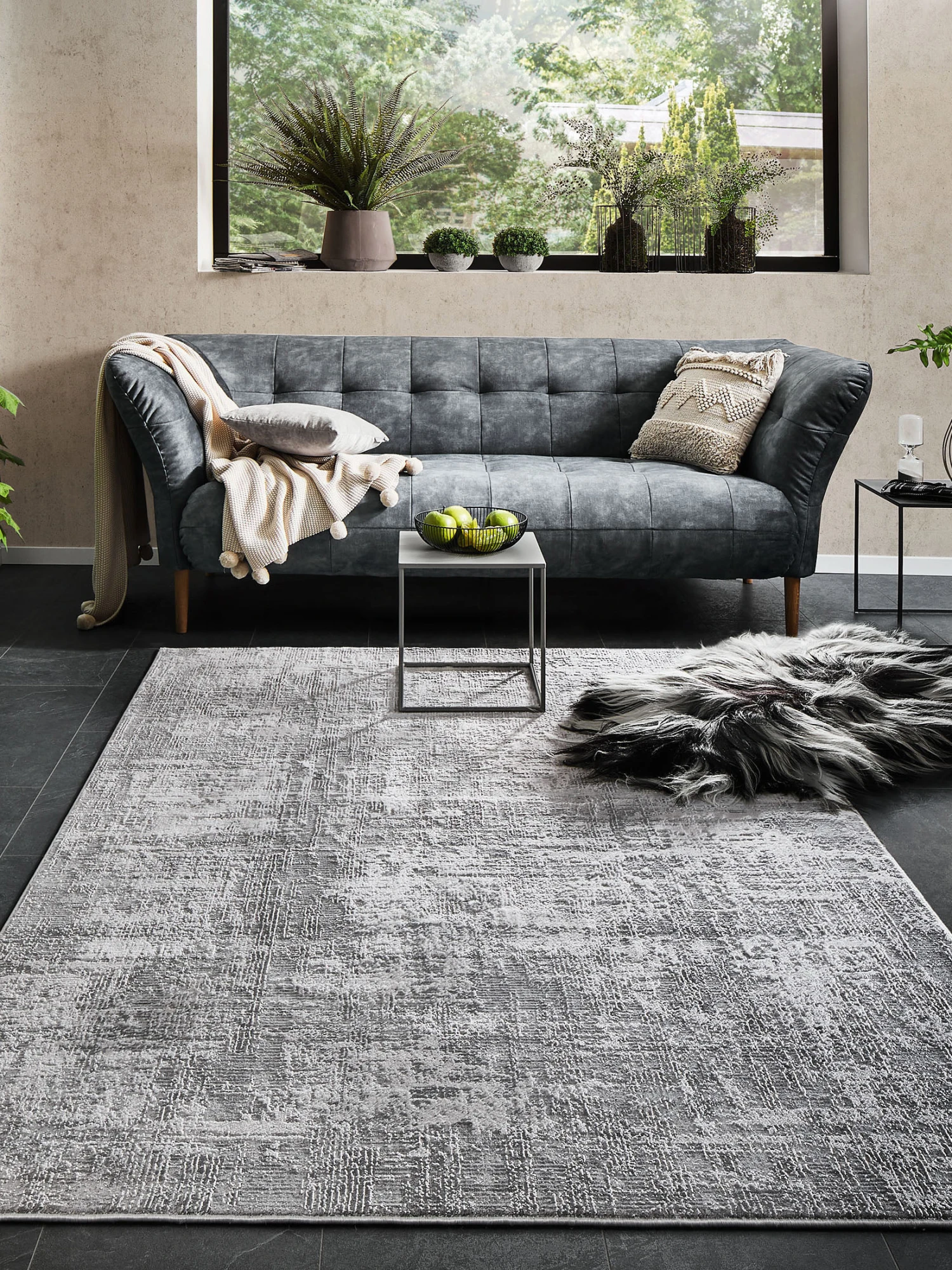 Vintage-Teppich, Mattsilber 2 Vintage-Teppich, Mattsilber – Bild 2