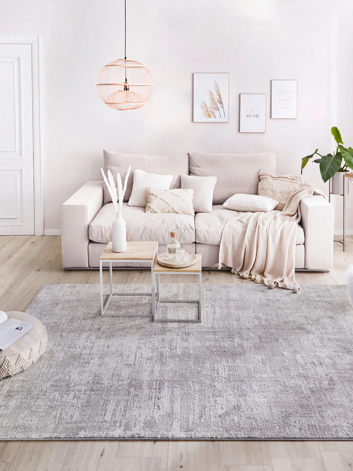 Vintage-Teppich, Mattsilber 1 Vintage-Teppich, Mattsilber