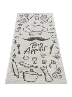 Küchenläufer, White/Black 6 Küchenläufer, White/Black -Häuser Lieferungen Verkauf Cuisine FlachgewebeTeppich Weiss WhiteBlack 80x200 fper