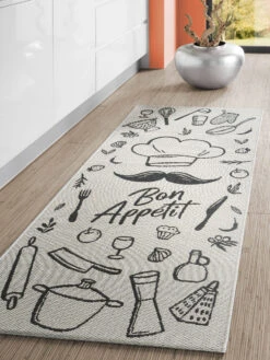 Küchenläufer, White/Black