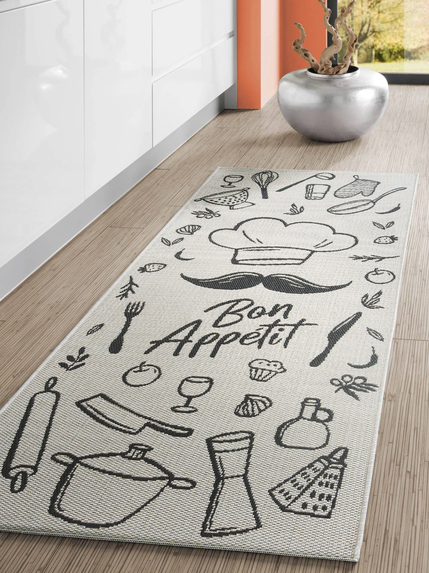 Küchenläufer, White/Black 1 Küchenläufer, White/Black