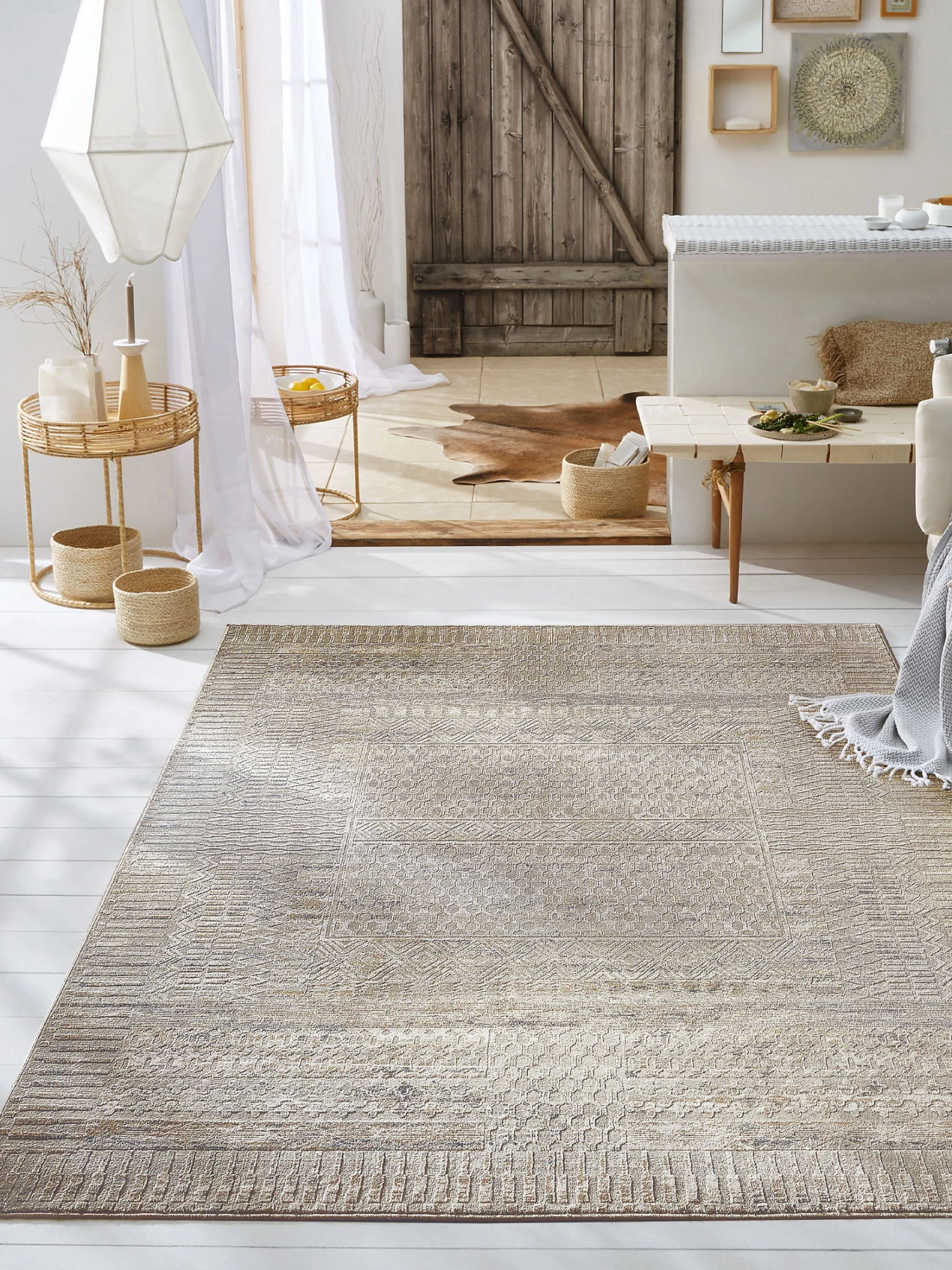 Vintage-Teppich, Antiksilber 1 Vintage-Teppich, Antiksilber