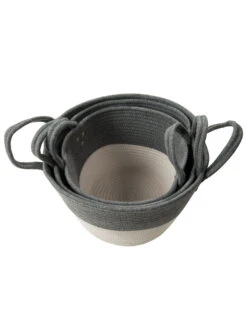 Korb, Grau/Weiss -Häuser Lieferungen Verkauf DoubleBag Korb GrauWeiss Set innen per