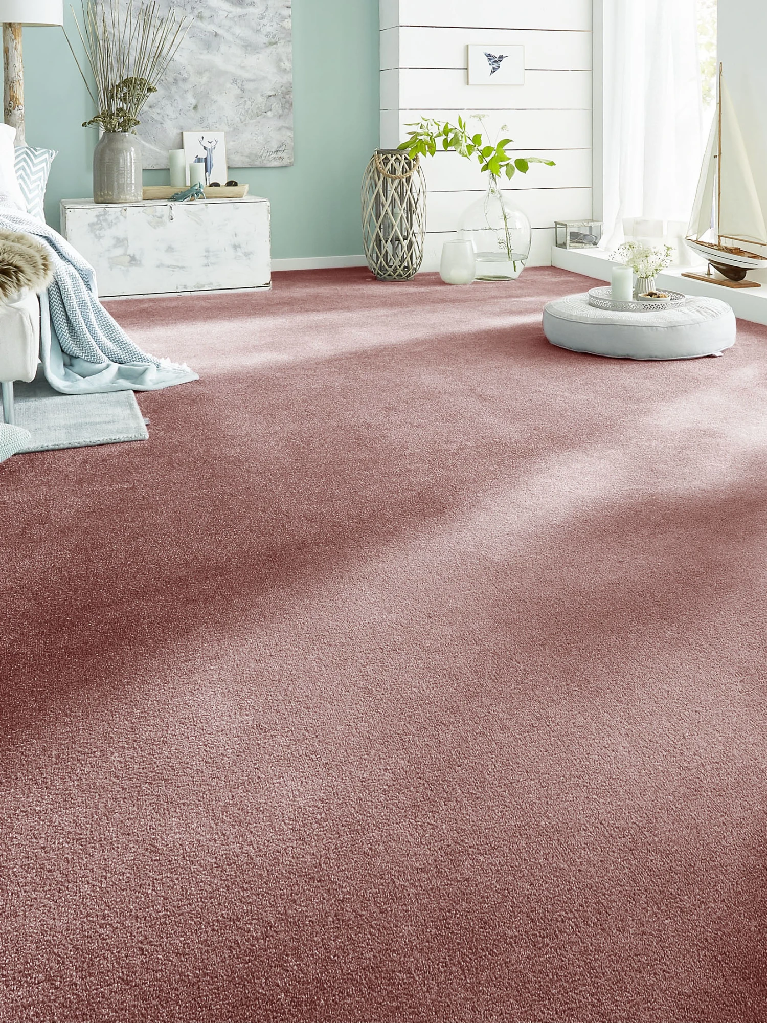 Velours-Teppichboden, Beere 66 1 Velours-Teppichboden, Beere 66