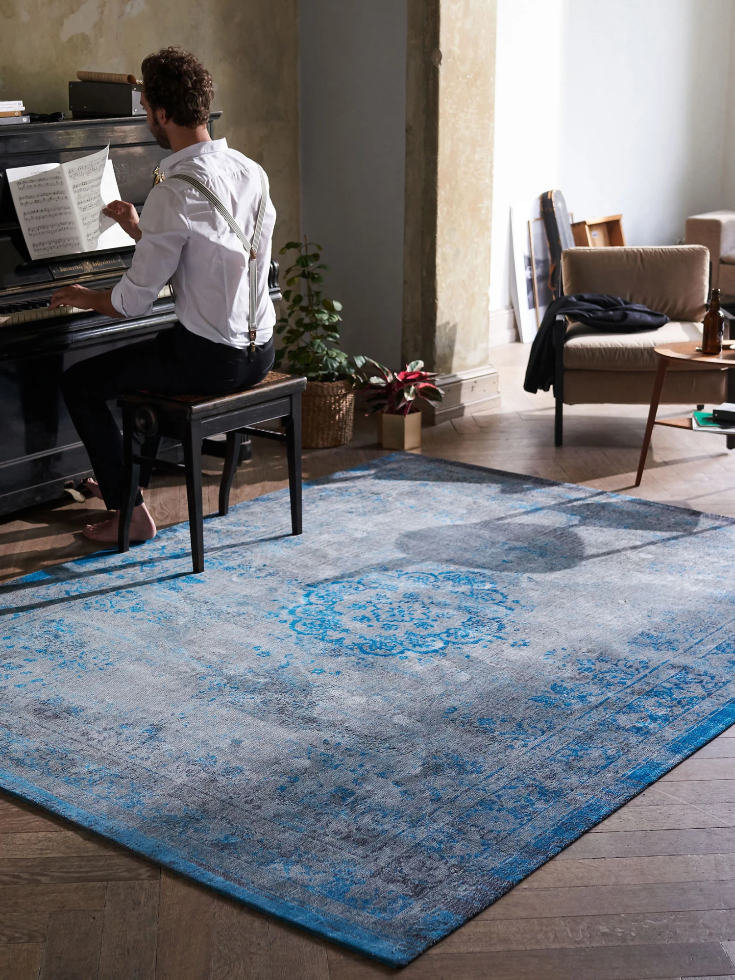 Vintage-Teppich, Grey Turquoise 1 Vintage-Teppich, Grey Turquoise