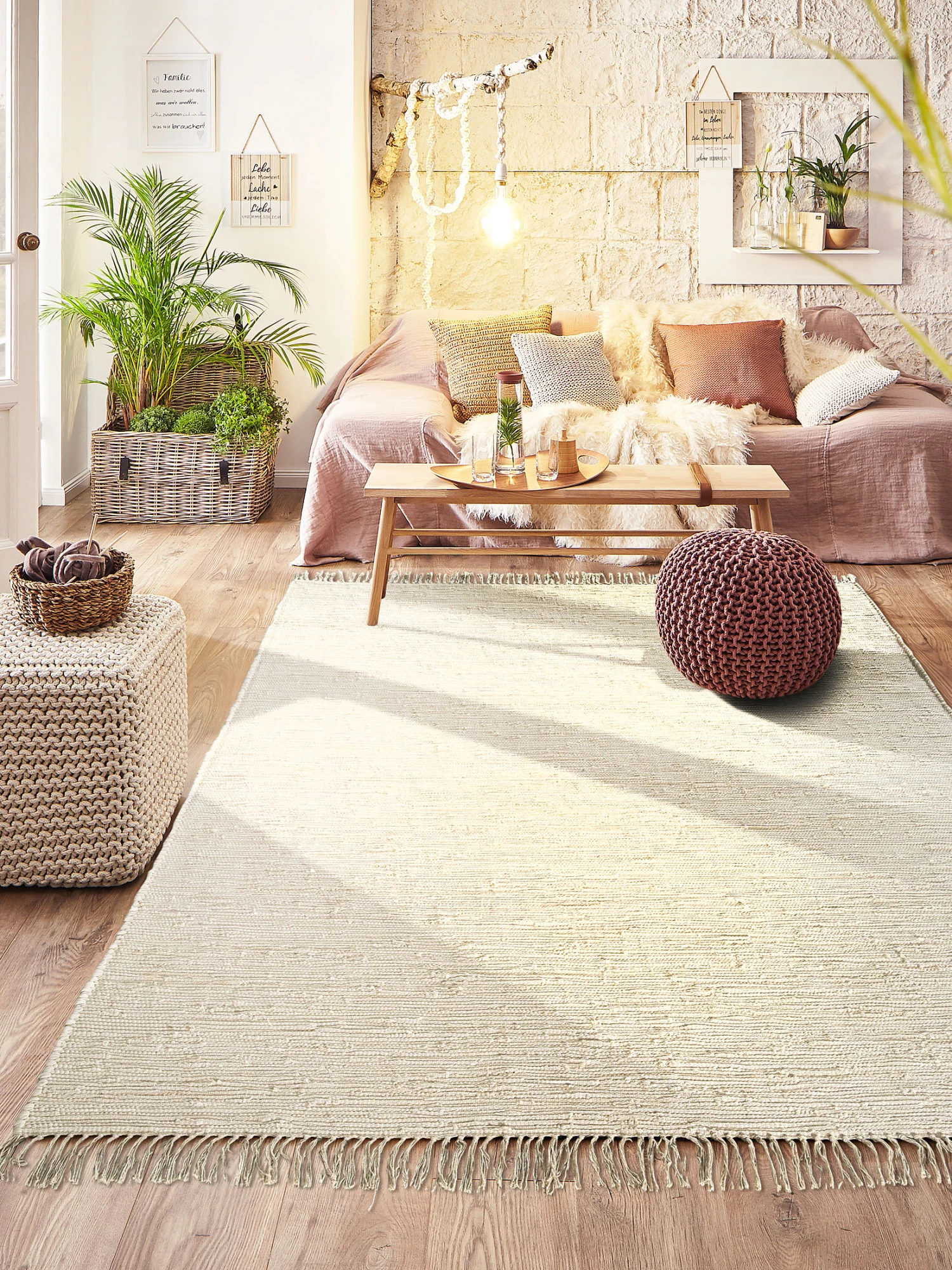 Baumwoll-Teppich, White 1 Baumwoll-Teppich, White