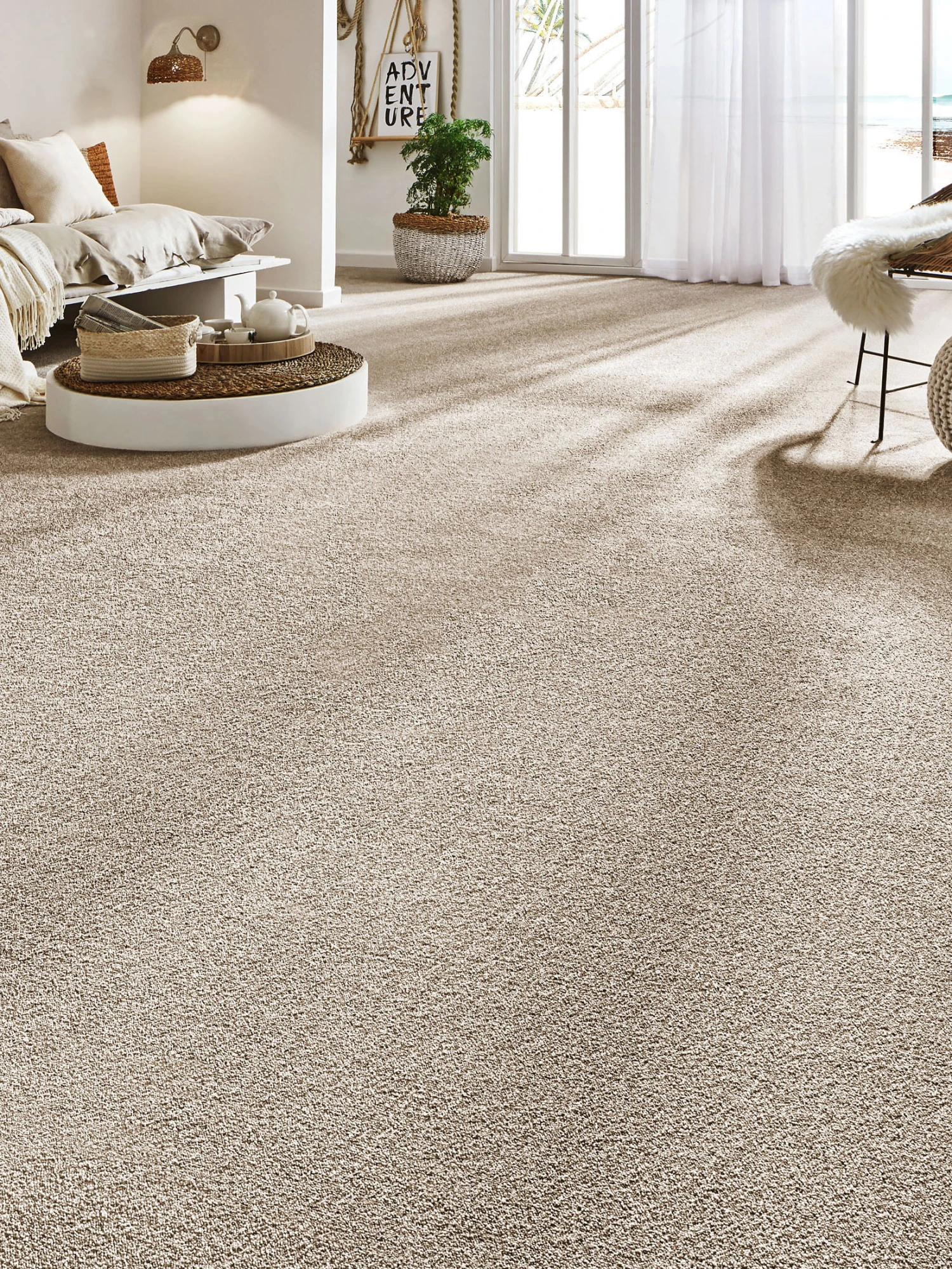 Velours-Teppichboden, Perlgrau 1 Velours-Teppichboden, Perlgrau