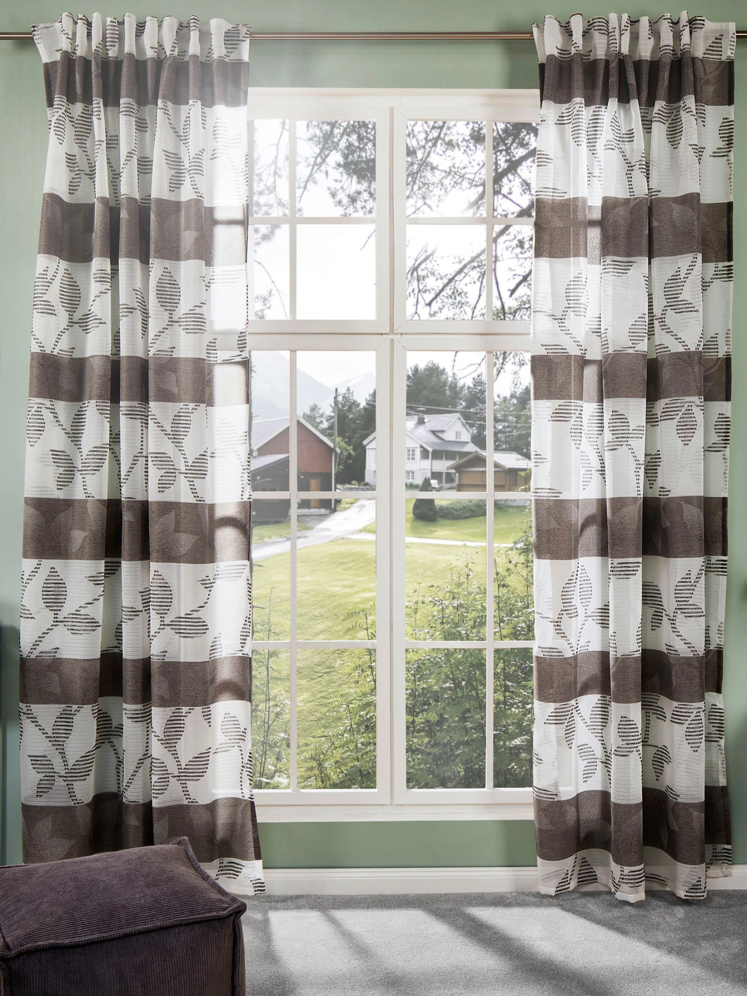 Vorhang Mit Gardinenband, Mokka 1 Vorhang Mit Gardinenband, Mokka