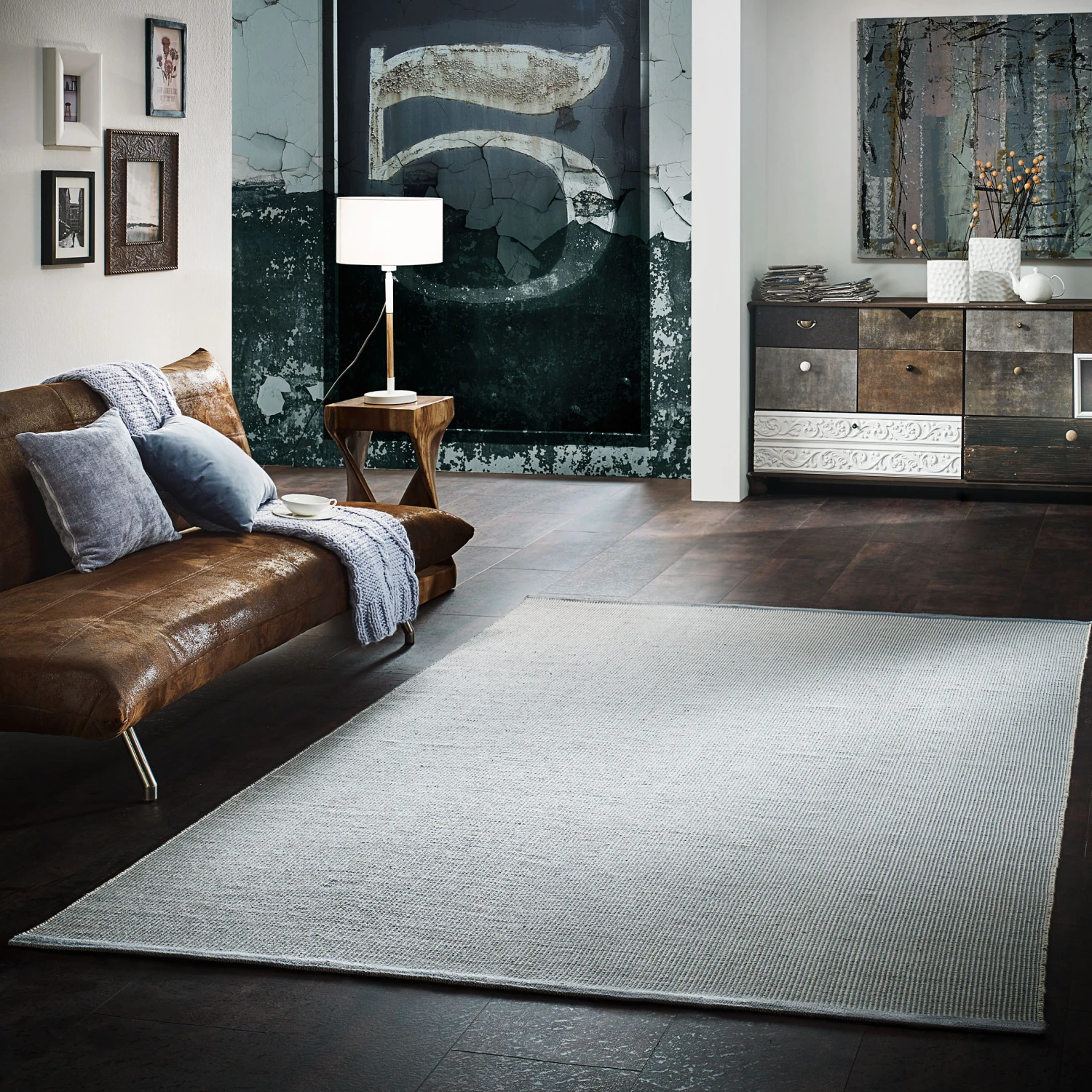 Flachgewebe-Teppich, Gletscher 1 Flachgewebe-Teppich, Gletscher