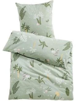 Kinderbettwäsche, Jungle Green -Häuser Lieferungen Verkauf JungleFever Bettwaesche Gruen JungleGreen 135x200 pla