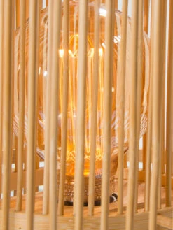 Tischleuchte, Bambus -Häuser Lieferungen Verkauf Kadoma Tischleuchte Beige Bambus 30x30x30 lup2