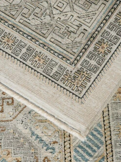 Vintage-Teppich, Blau/Gold -Häuser Lieferungen Verkauf Kayseri VintageTeppich Gold BlauGold 200x290 wel