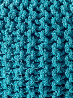 Strick-Pouf, Türkis -Häuser Lieferungen Verkauf Kiruna Sitzpouf blau tuerkis lup