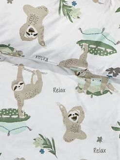 Kinderbettwäsche, Taupe -Häuser Lieferungen Verkauf LazyFriends Bettwaesche Beige Taupe 135x200 lup