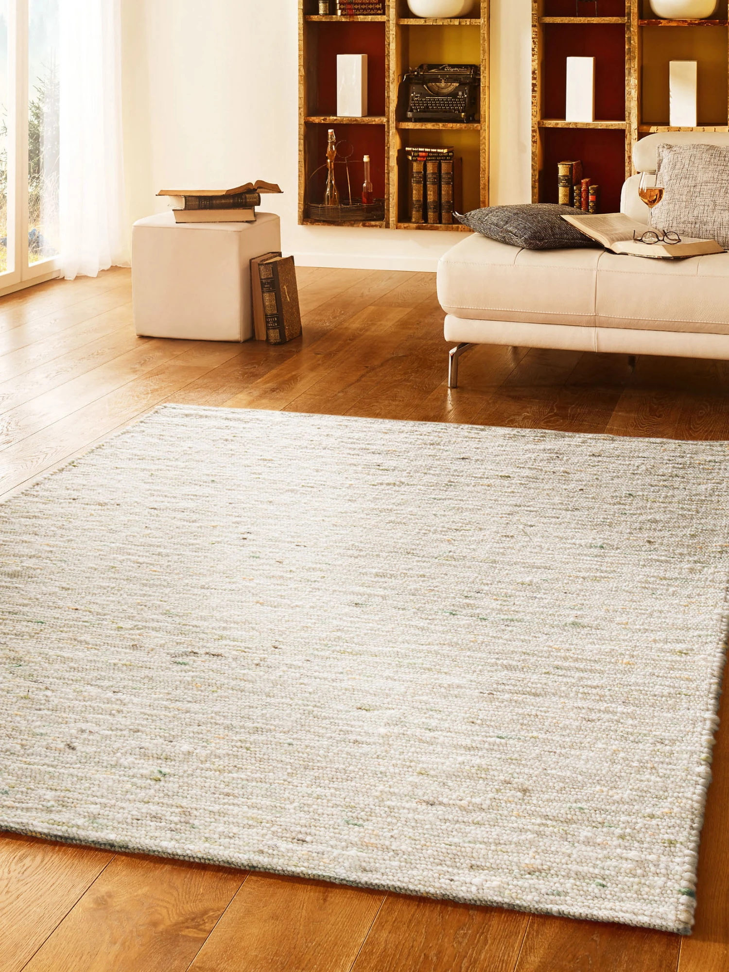 Handweb-Teppich, Grün 1 Handweb-Teppich, Grün