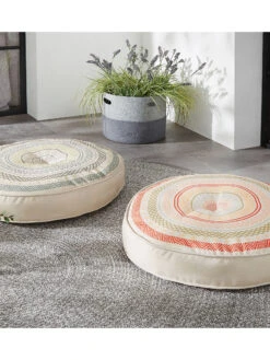 Outdoorkissen, Rosa -Häuser Lieferungen Verkauf Leonora Bodenkissen Rosa Blau 60rund mil