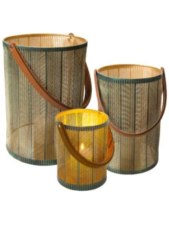 Laterne, Grün/Gold -Häuser Lieferungen Verkauf Maribel Laterne gruen GruenGold Serie per