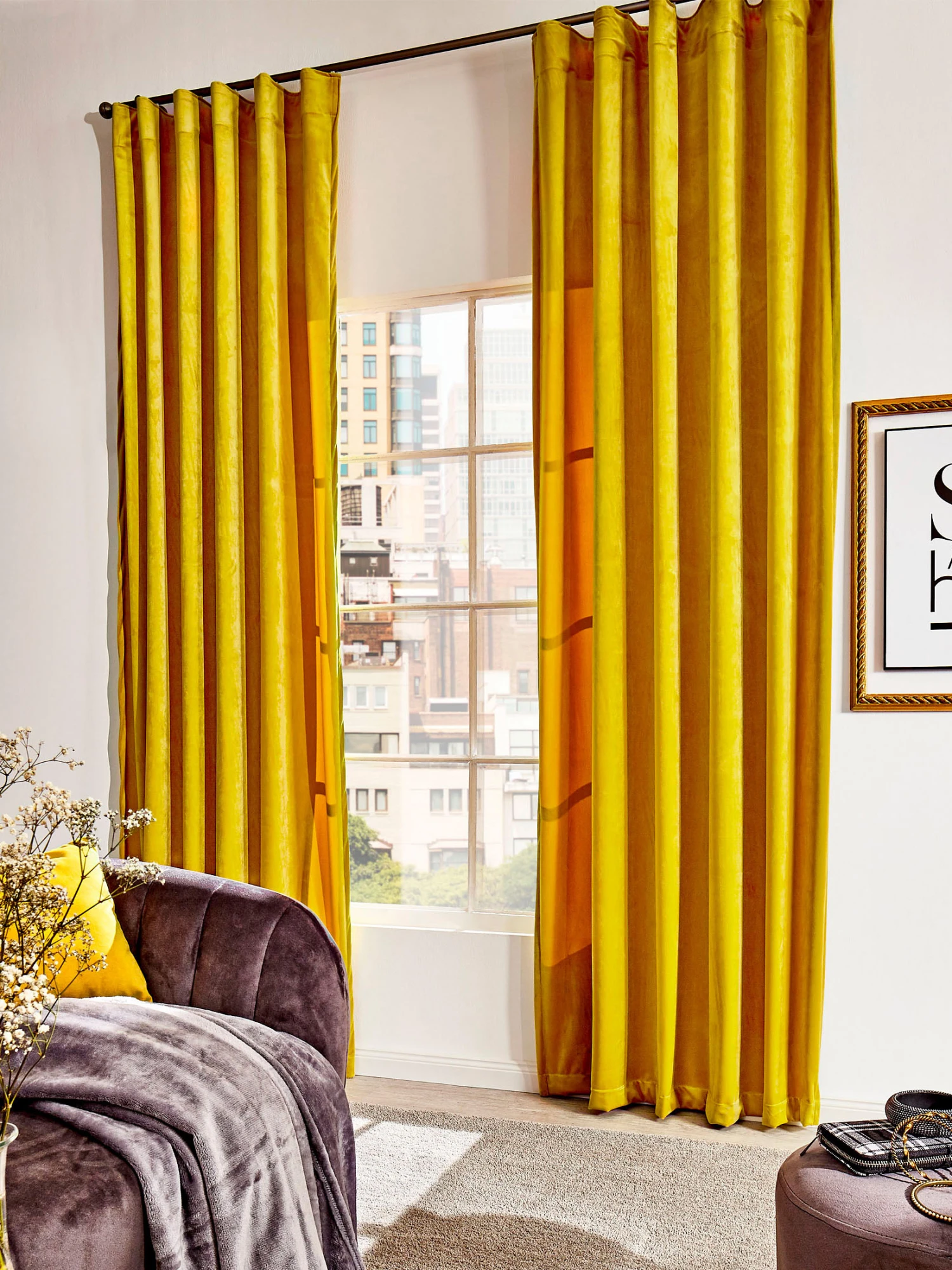 Vorhang Mit Gardinenband, Senf 1 Vorhang Mit Gardinenband, Senf