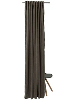 Vorhang Mit Gardinenband, Taupe -Häuser Lieferungen Verkauf Marilana Gardine verdeckteSchlaufe Grau Taupe 140x245 pla2