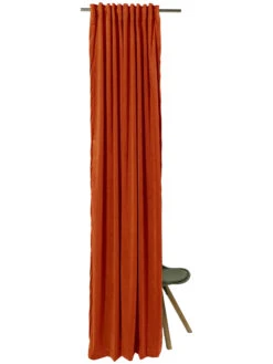 Vorhang Mit Gardinenband, Kupfer 7 Vorhang Mit Gardinenband, Kupfer -Häuser Lieferungen Verkauf Marilana Gardine verdeckteSchlaufe Orange Kupfer 140x245 pla2