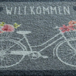 Sauberlaufmatte, Bike Grey -Häuser Lieferungen Verkauf Nostalgie Fussmatte fahrrad grau lup