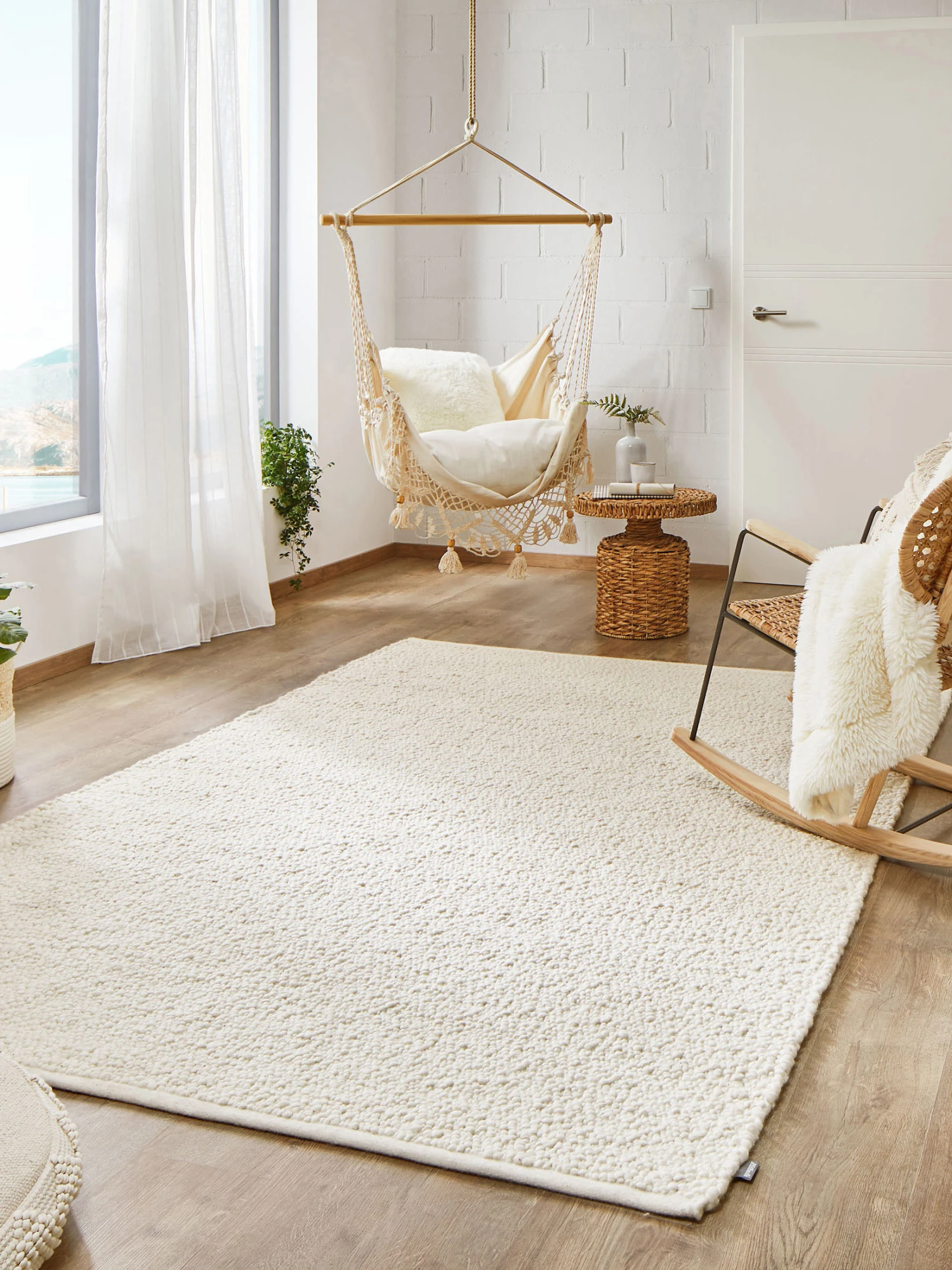 Handweb-Teppich, Scandic White 1 Handweb-Teppich, Scandic White