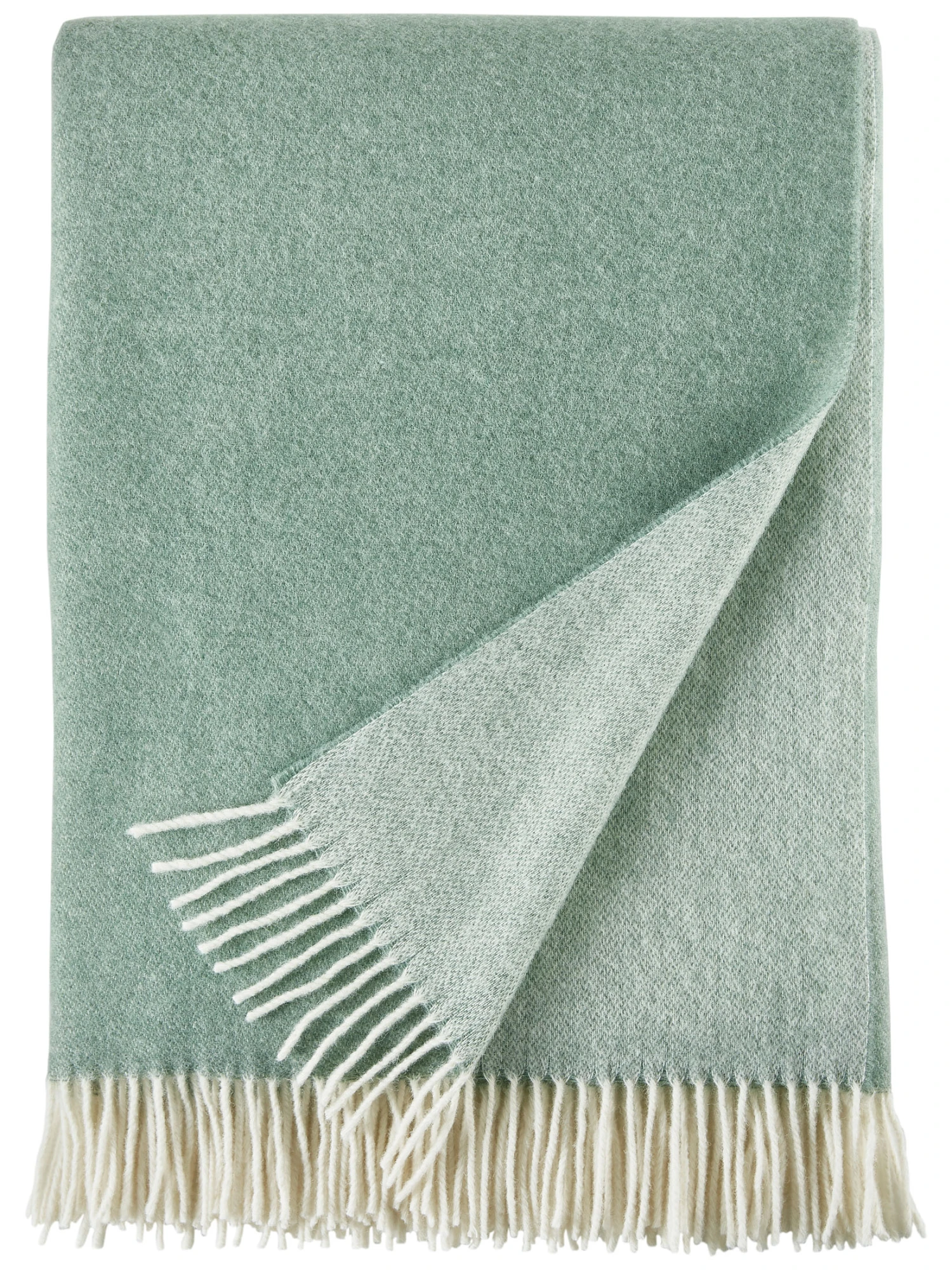 Wolldecke, Offwhite/Mint 2 Wolldecke, Offwhite/Mint – Bild 2