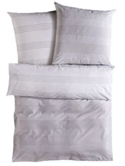 Renforcé-Bettwäsche, Grau/Weiss -Häuser Lieferungen Verkauf Salieri Bettwaesche Grau GrauWeiss 135x200 pla2