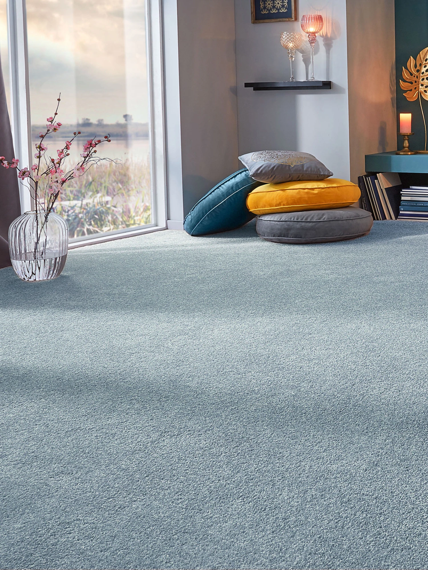 Velours-Teppichboden, Aqua 1 Velours-Teppichboden, Aqua