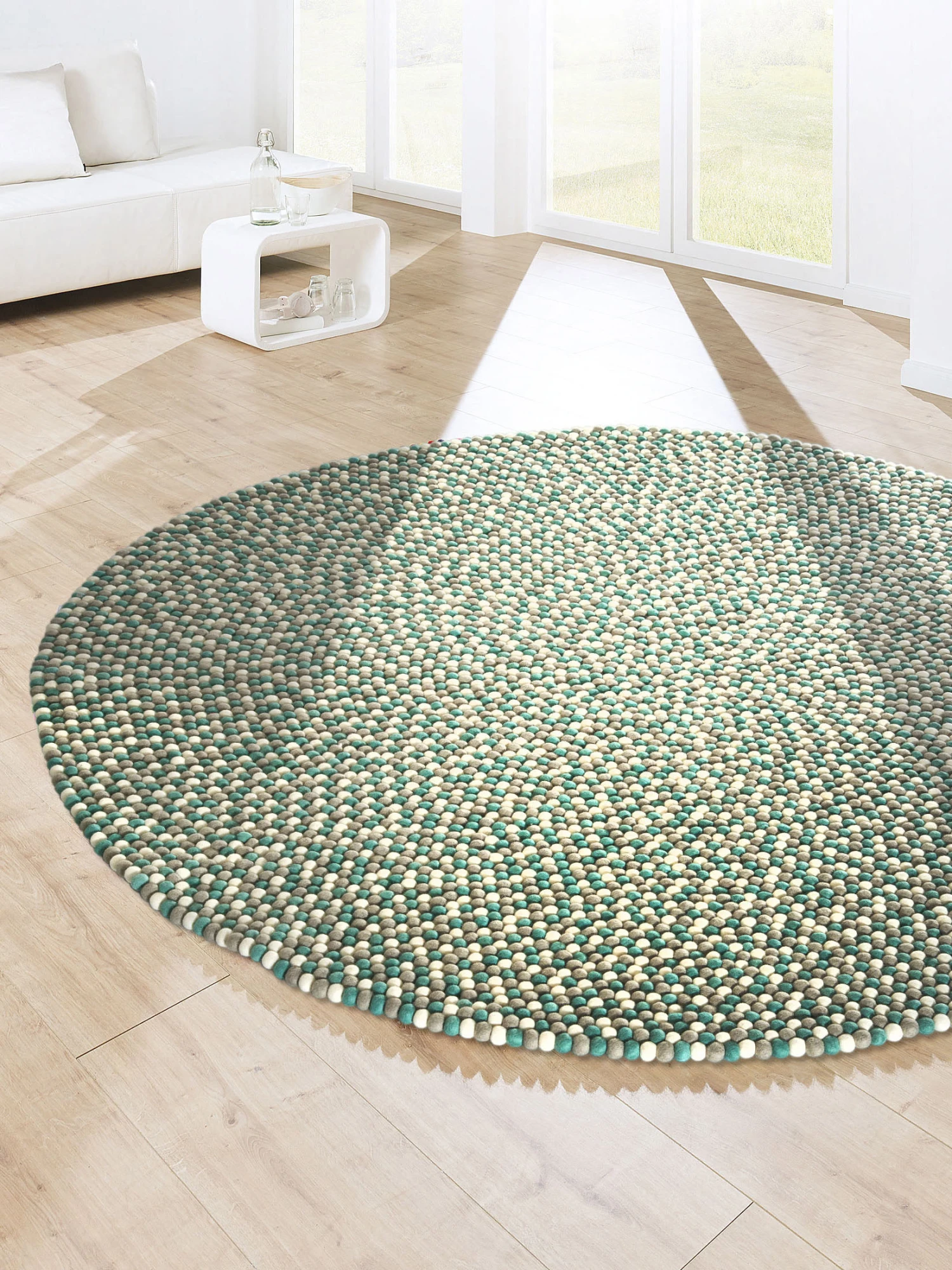 Filzkugel-Teppich, Green 1 Filzkugel-Teppich, Green
