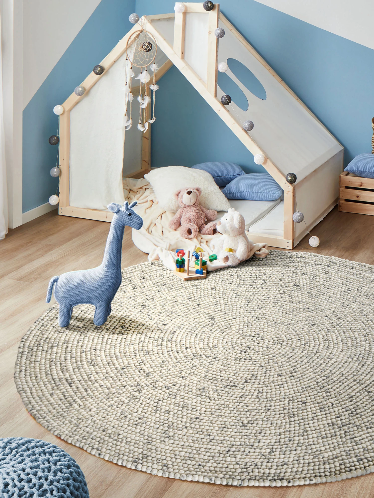 Filzkugel-Teppich, Grey Natural 2 Filzkugel-Teppich, Grey Natural – Bild 2