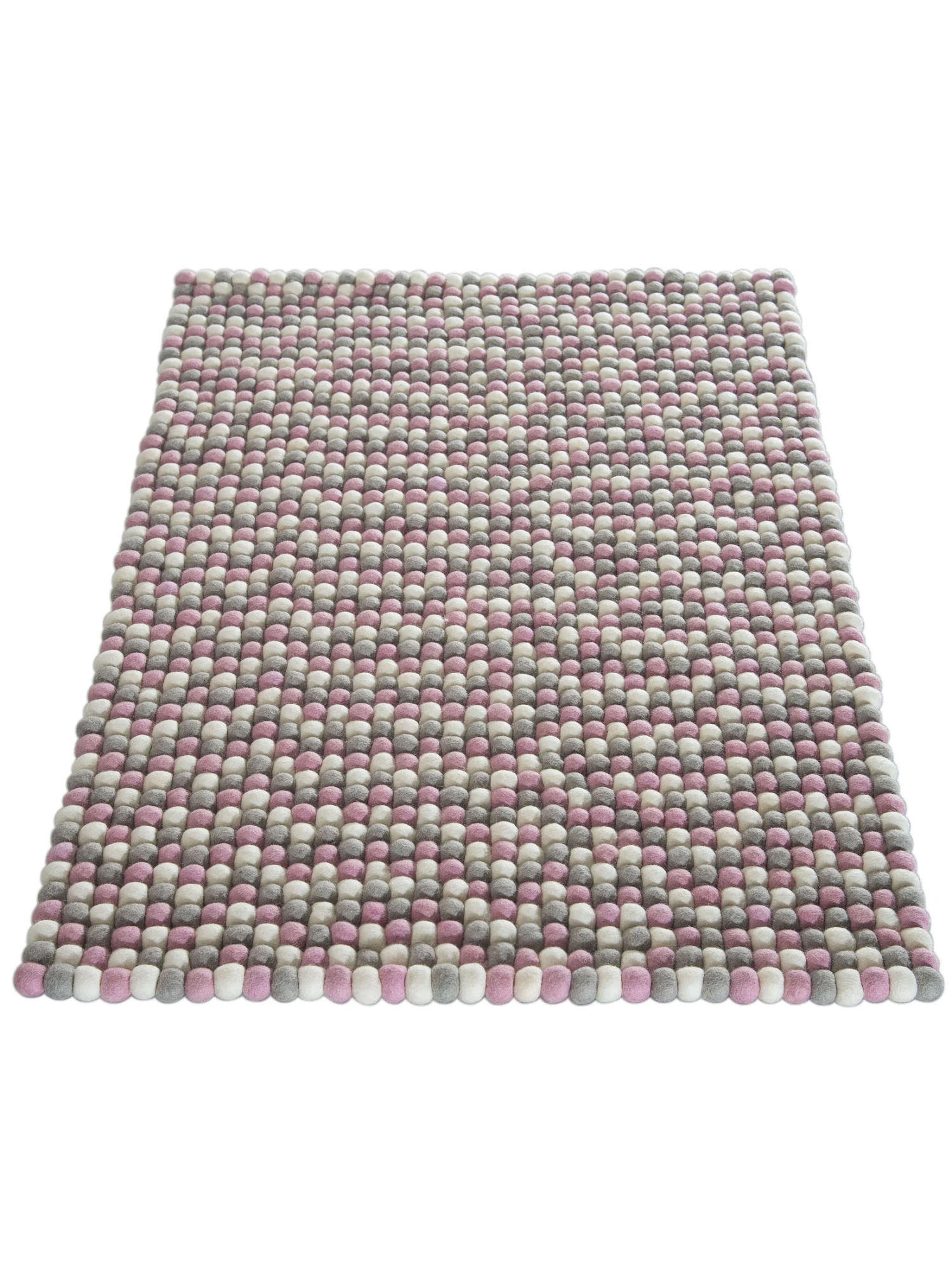 Filzkugel-Teppich, Rose 2 Filzkugel-Teppich, Rose – Bild 2