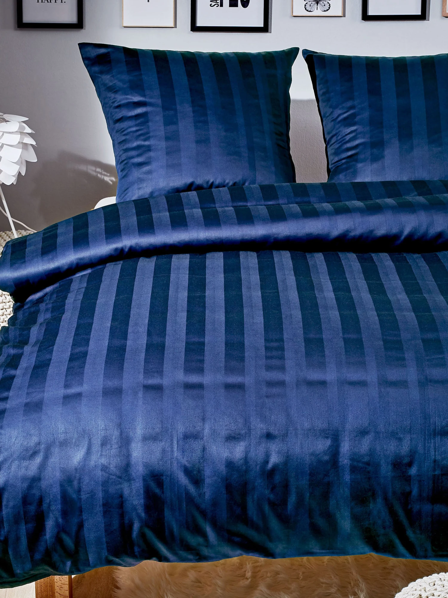 Satin-Bettwäsche, Marine 1 Satin-Bettwäsche, Marine