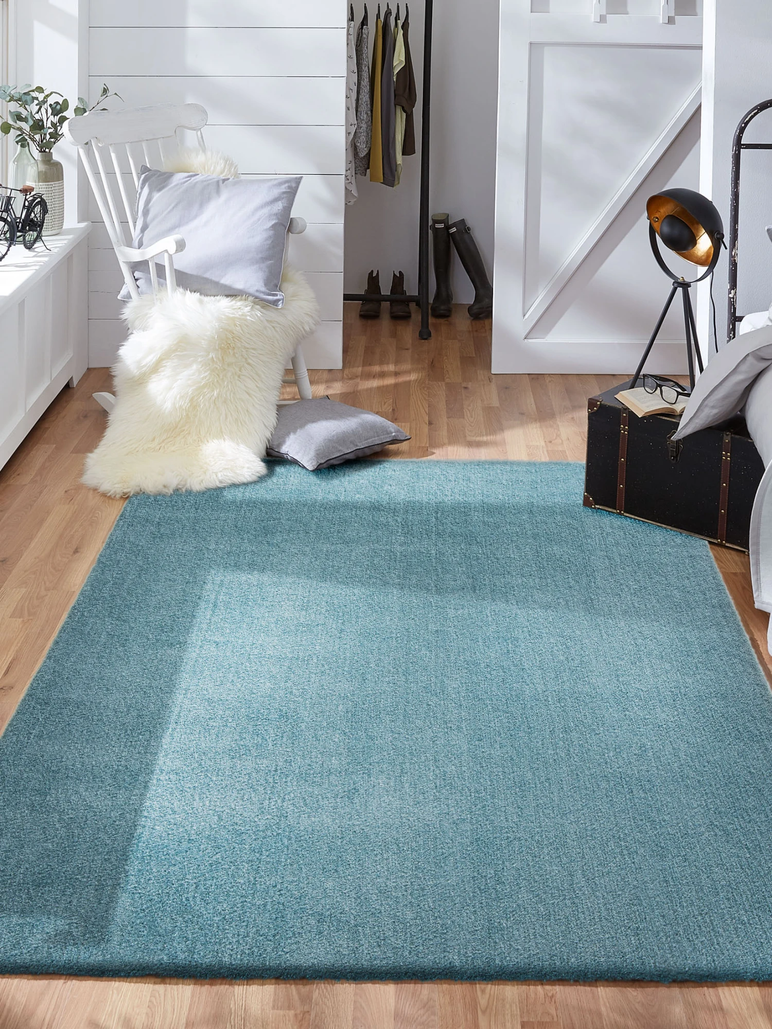 Hochflor-Teppich, Türkis 1 Hochflor-Teppich, Türkis