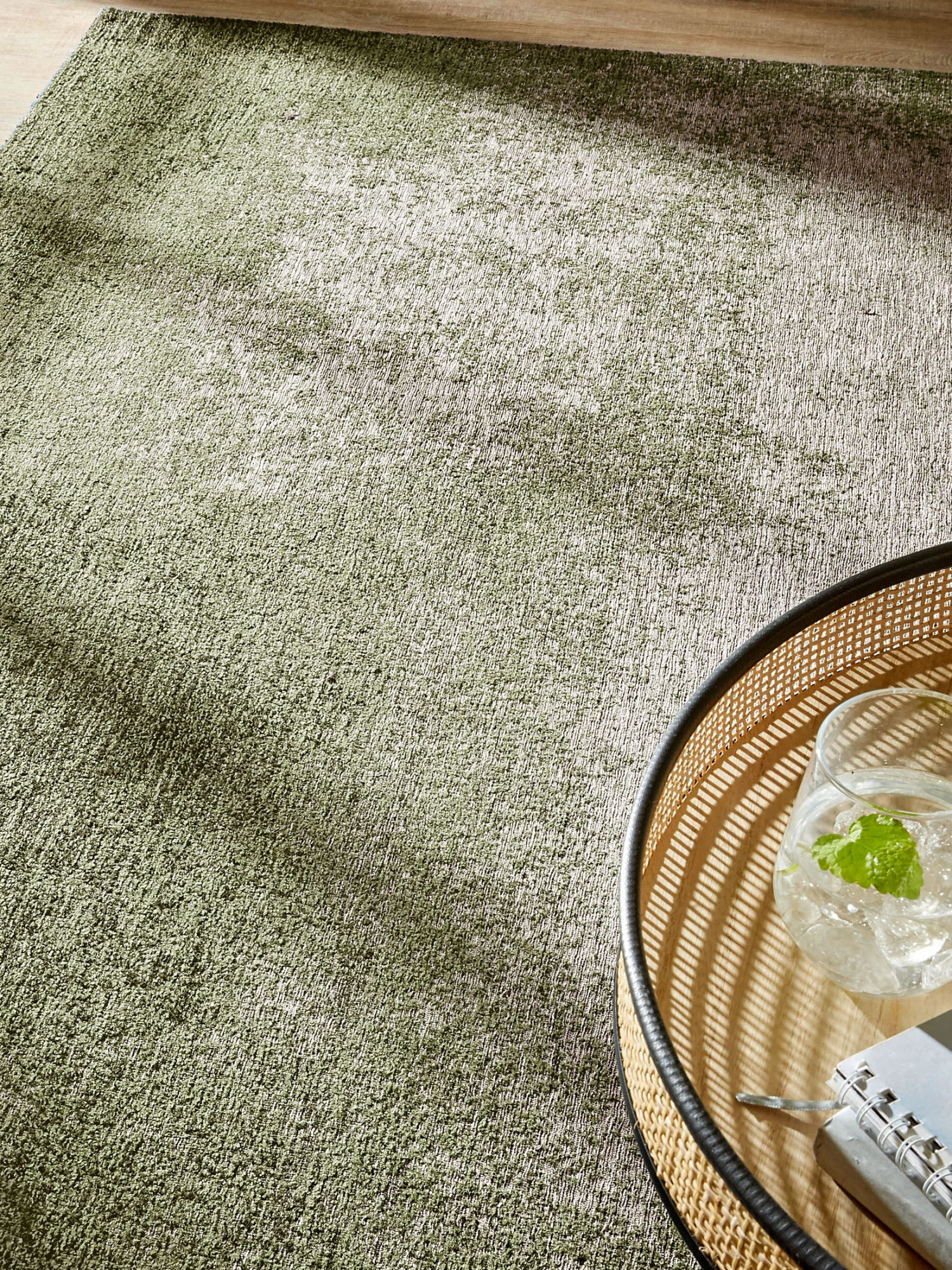 Vintage-Teppich, Olive 1 Vintage-Teppich, Olive