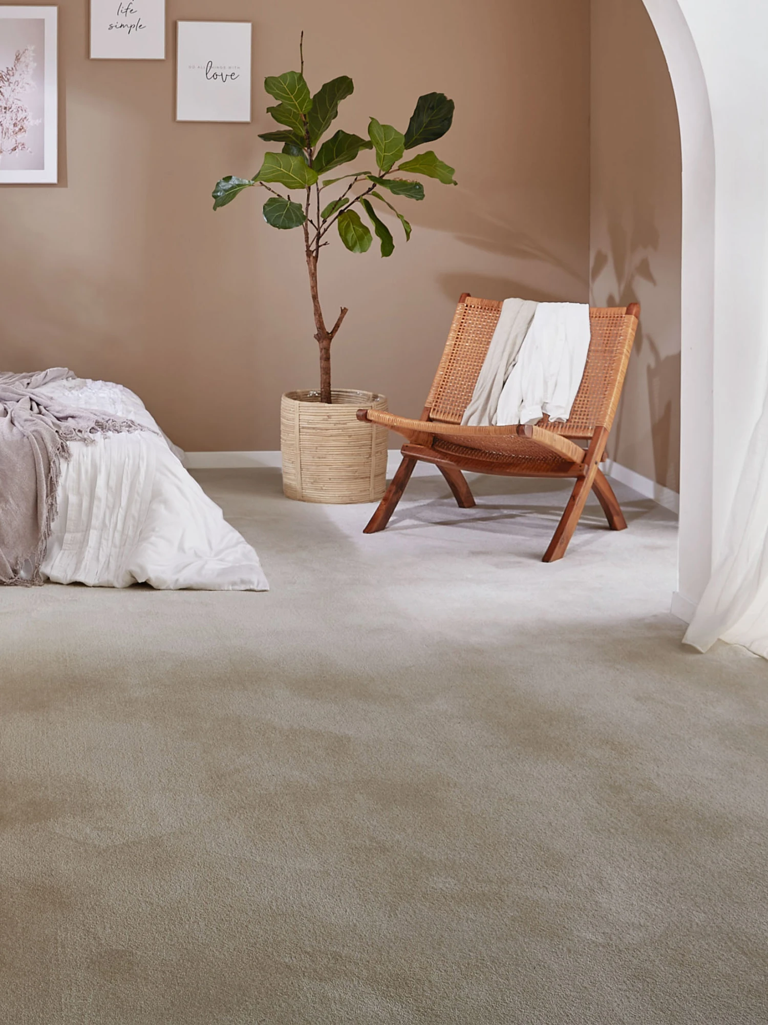 Velours-Teppichboden, Latte Macchiato 1 Velours-Teppichboden, Latte Macchiato